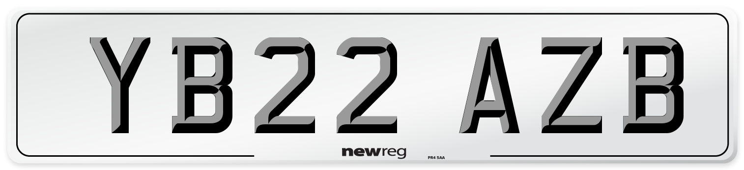 YB22 AZB Number Plate from New Reg